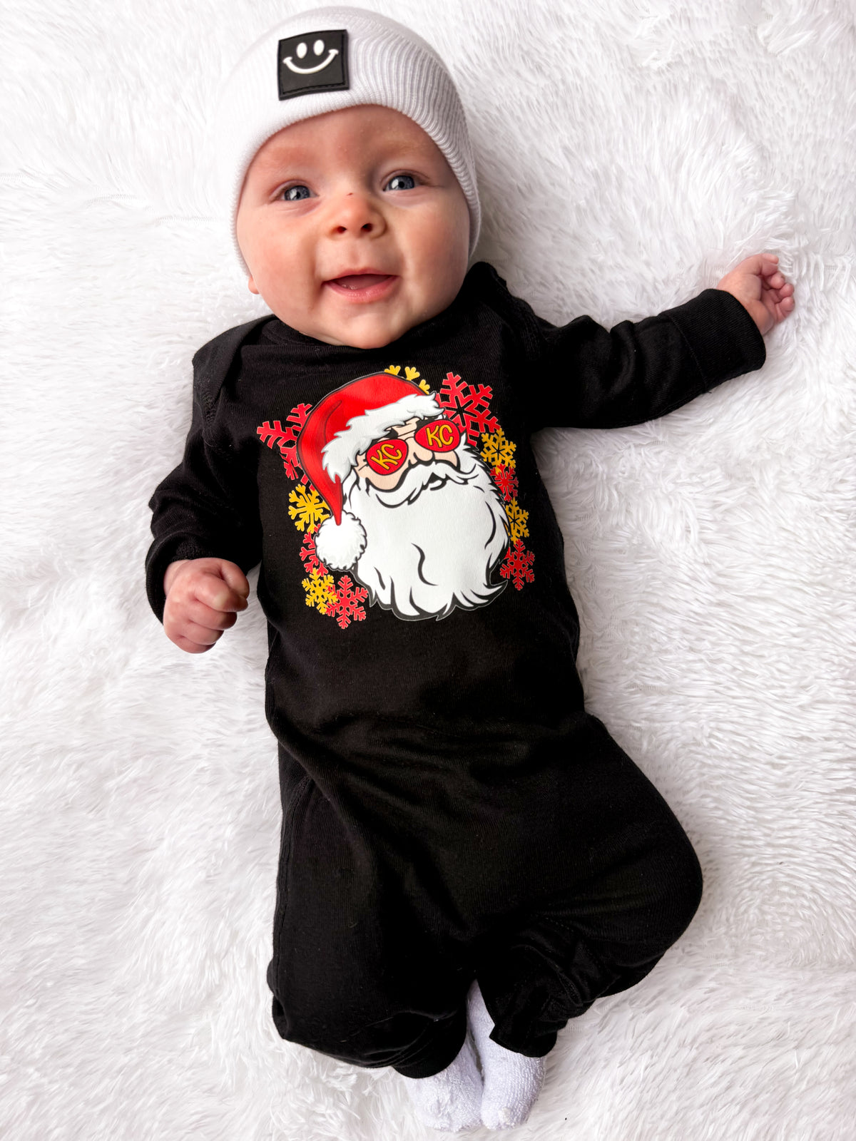 Mini Red & Yellow KC Santa White Youth X-Small T-Shirt