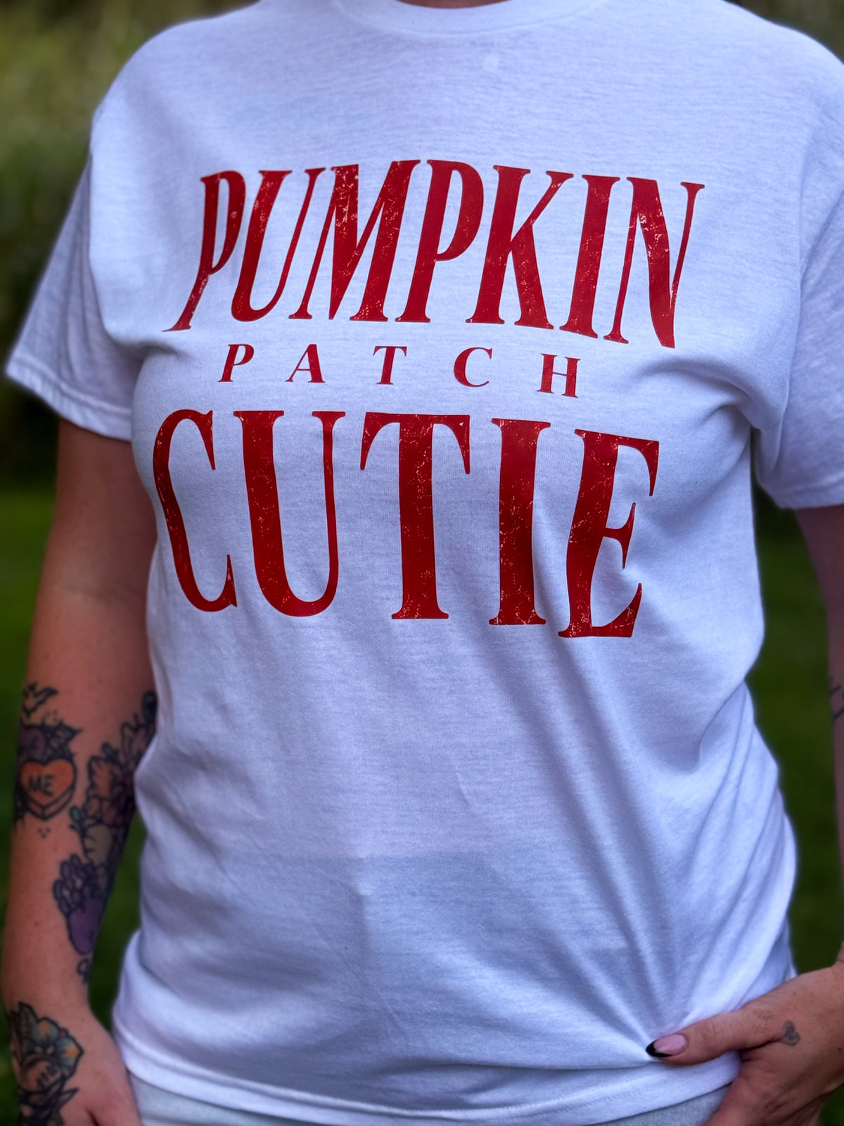 Adult Pumpkin Patch Cutie White Medium T-Shirt