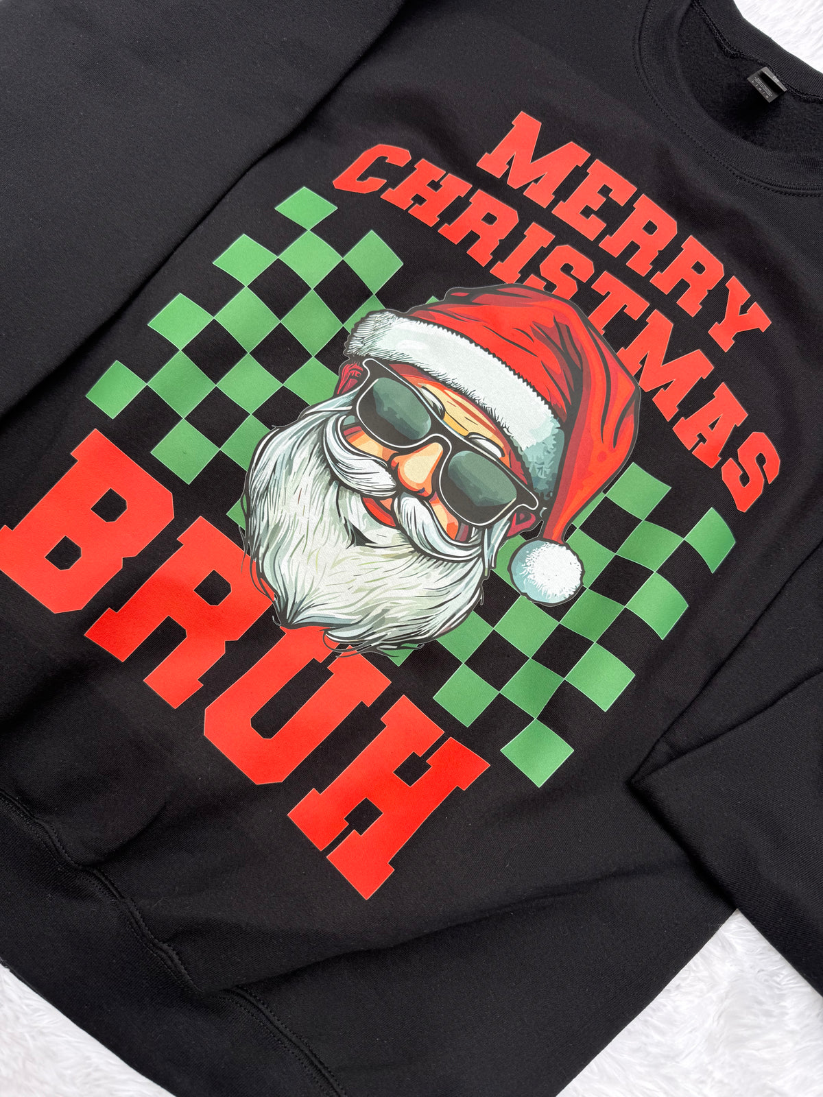 Adult Merry Christmas Bruh White Medium Long Sleeve