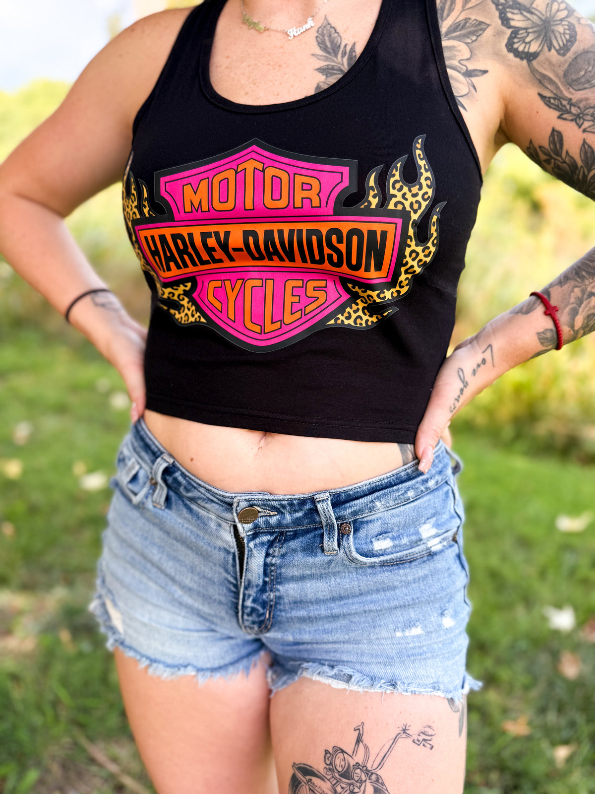 Adult Leopard HD Royal Blue Large Crop Top