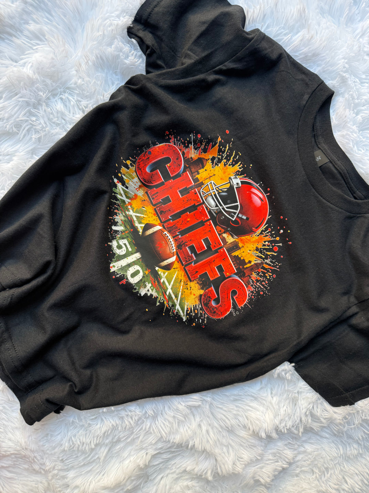 Mini Splatter KC Black Youth Medium T-Shirt