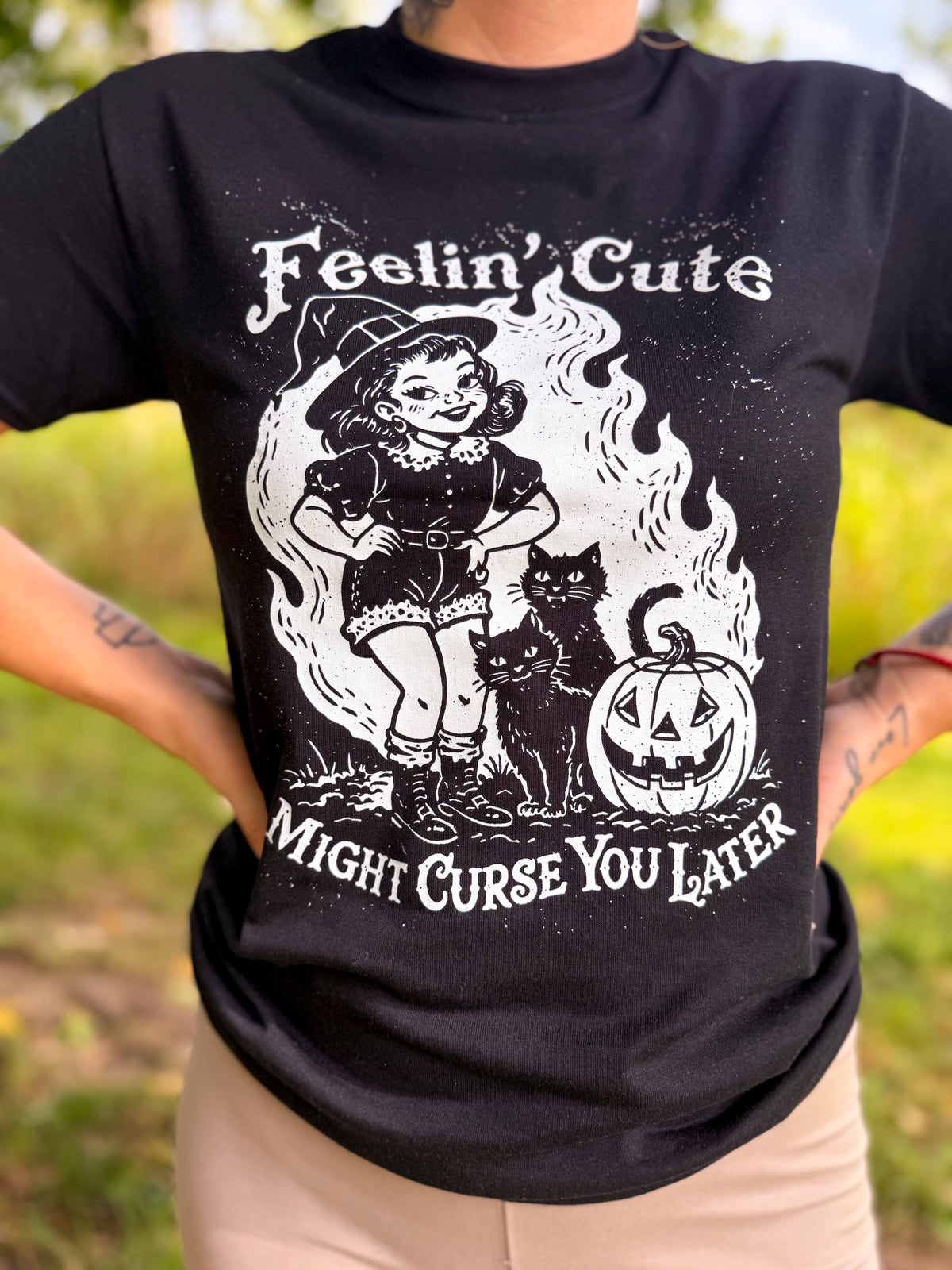 Adult Might Curse You Later Black Small T-Shirt